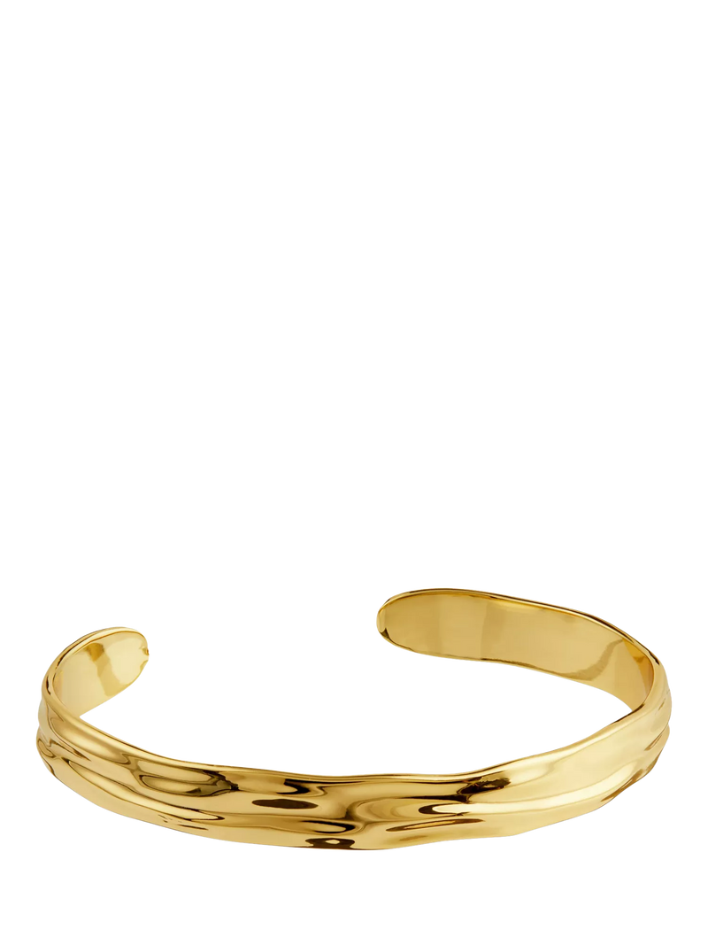 Orelia Organic Molten Bangle in Pale Gold, UK version