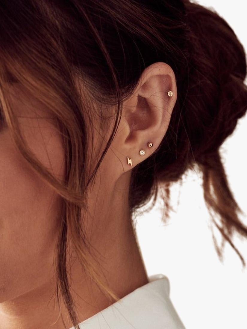 Orelia Crystal Stud & Lightning Earrings Pack of 3 (British brand)