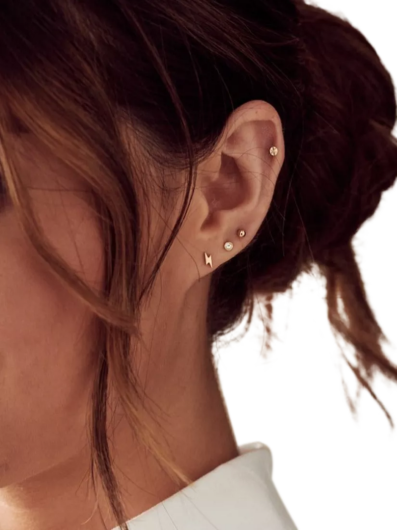Orelia Crystal Stud & Lightning Earrings Pack of 3 (British brand)