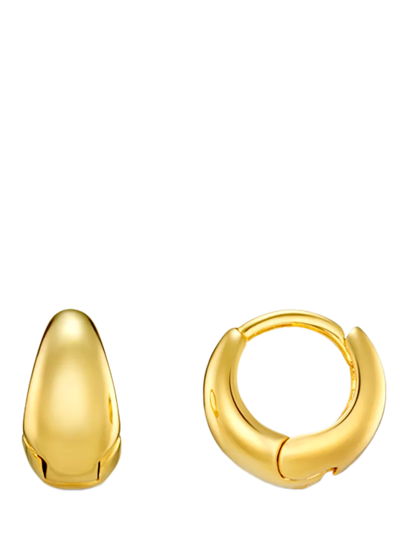 Orelia LUXE tiny tapered hoop earrings gold 0.8cm - British product