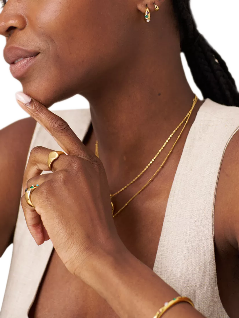 Orelia LUXE tiny tapered hoop earrings gold 0.8cm - British product