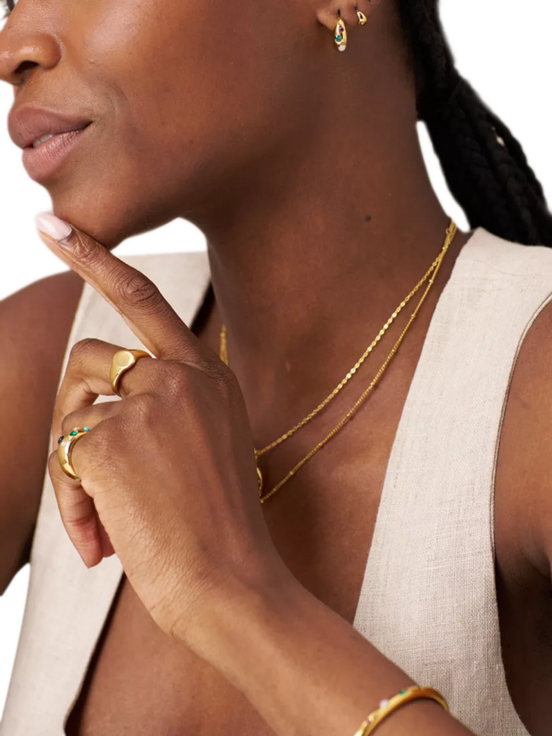 Orelia LUXE tiny tapered hoop earrings gold 0.8cm - British product