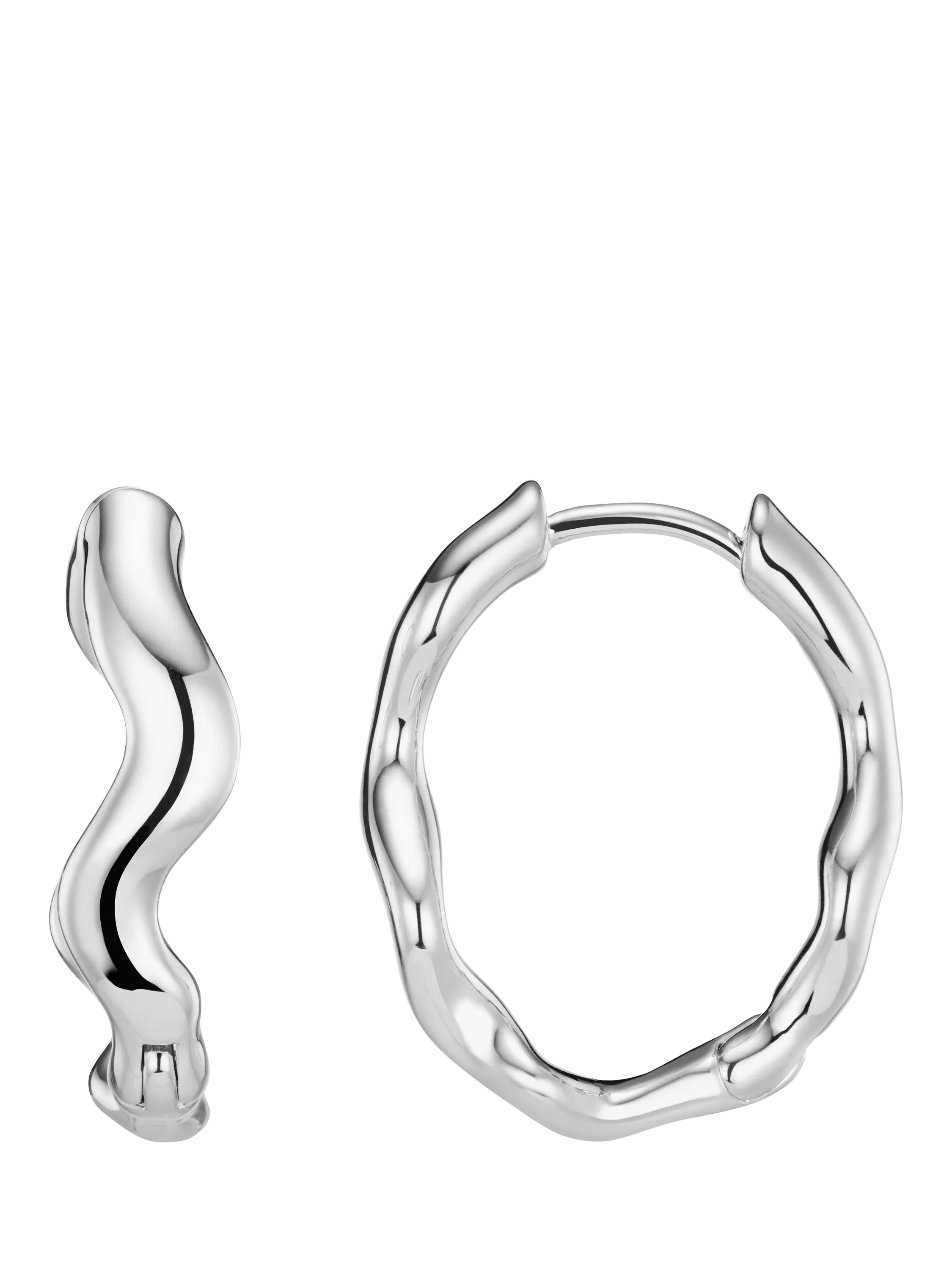 Orelia organic oval hoop earrings silver - British brand