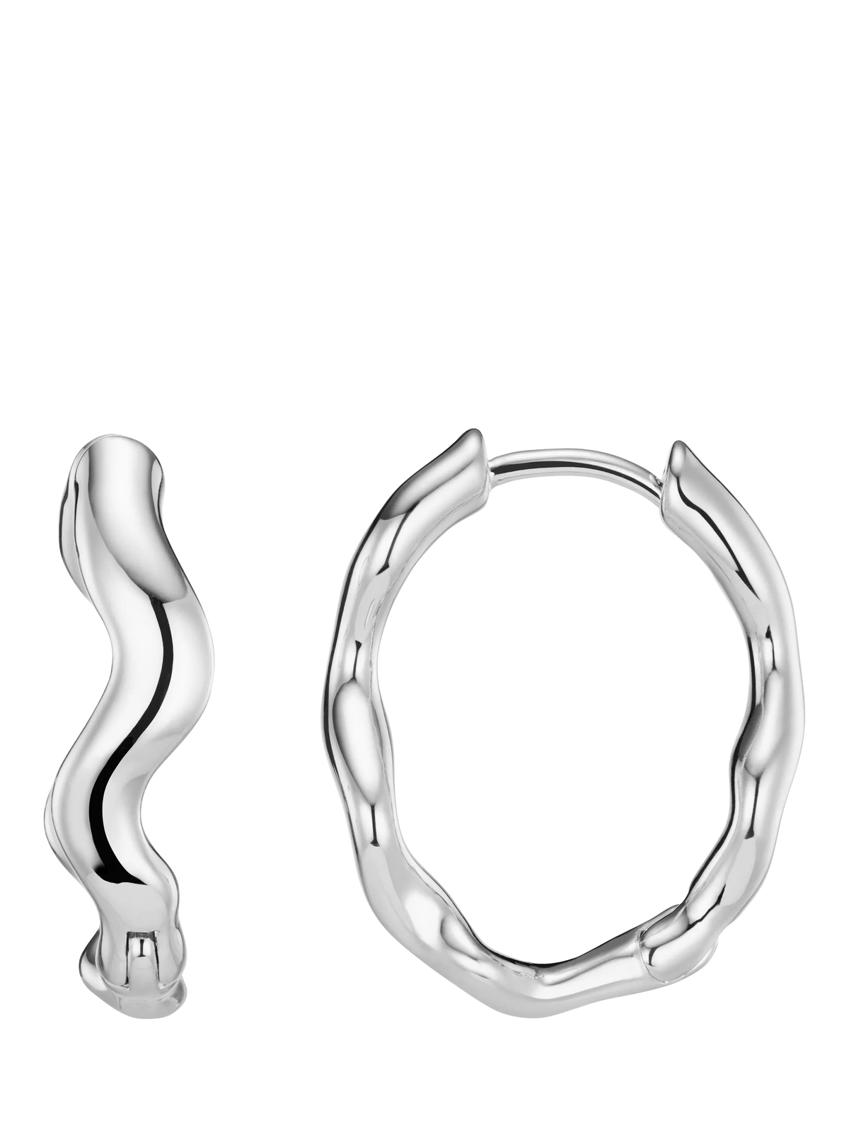 Orelia organic oval hoop earrings silver - British brand