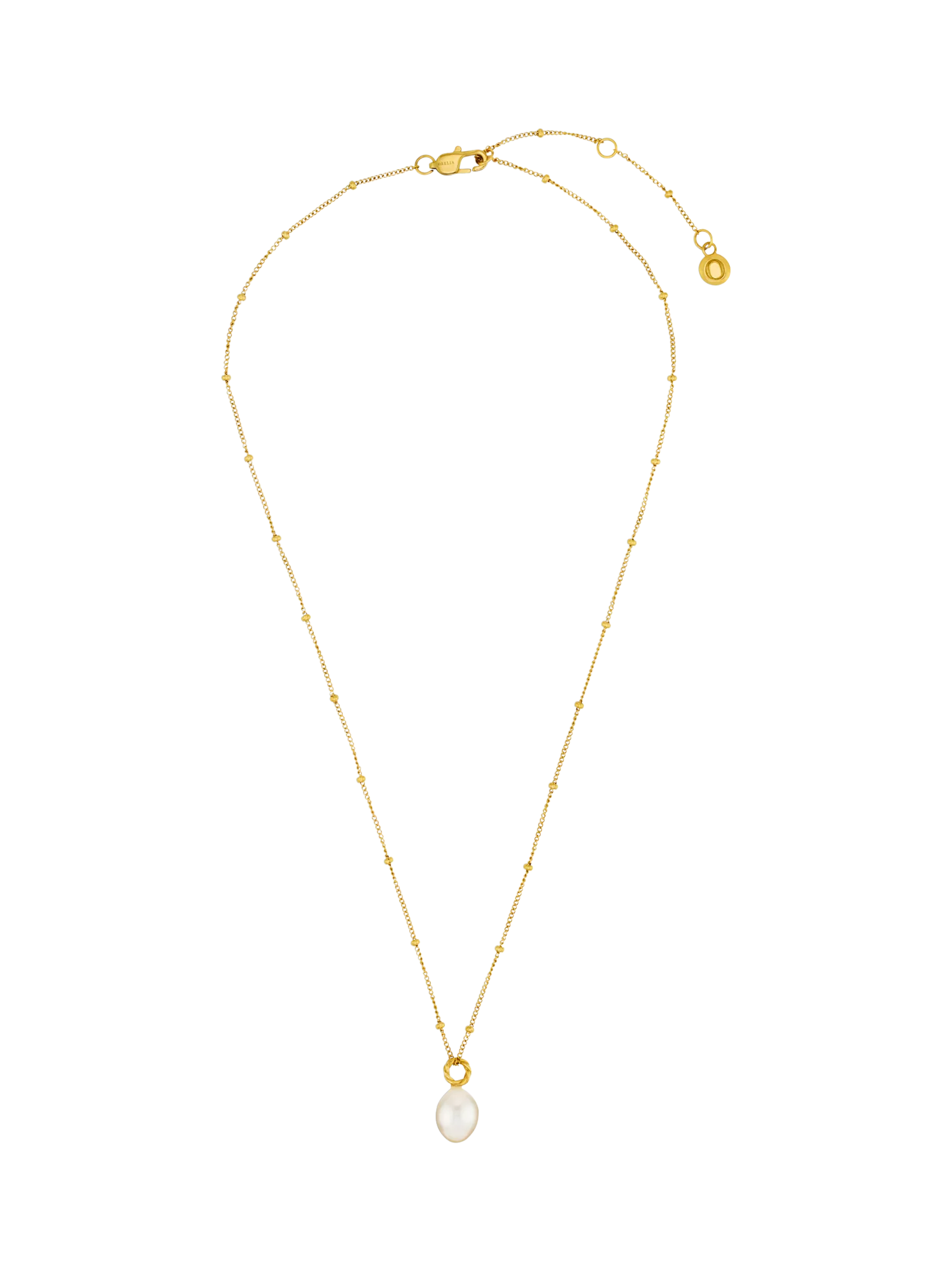 Orelia LUXE freshwater pearl drop pendant necklace pale gold, UK version