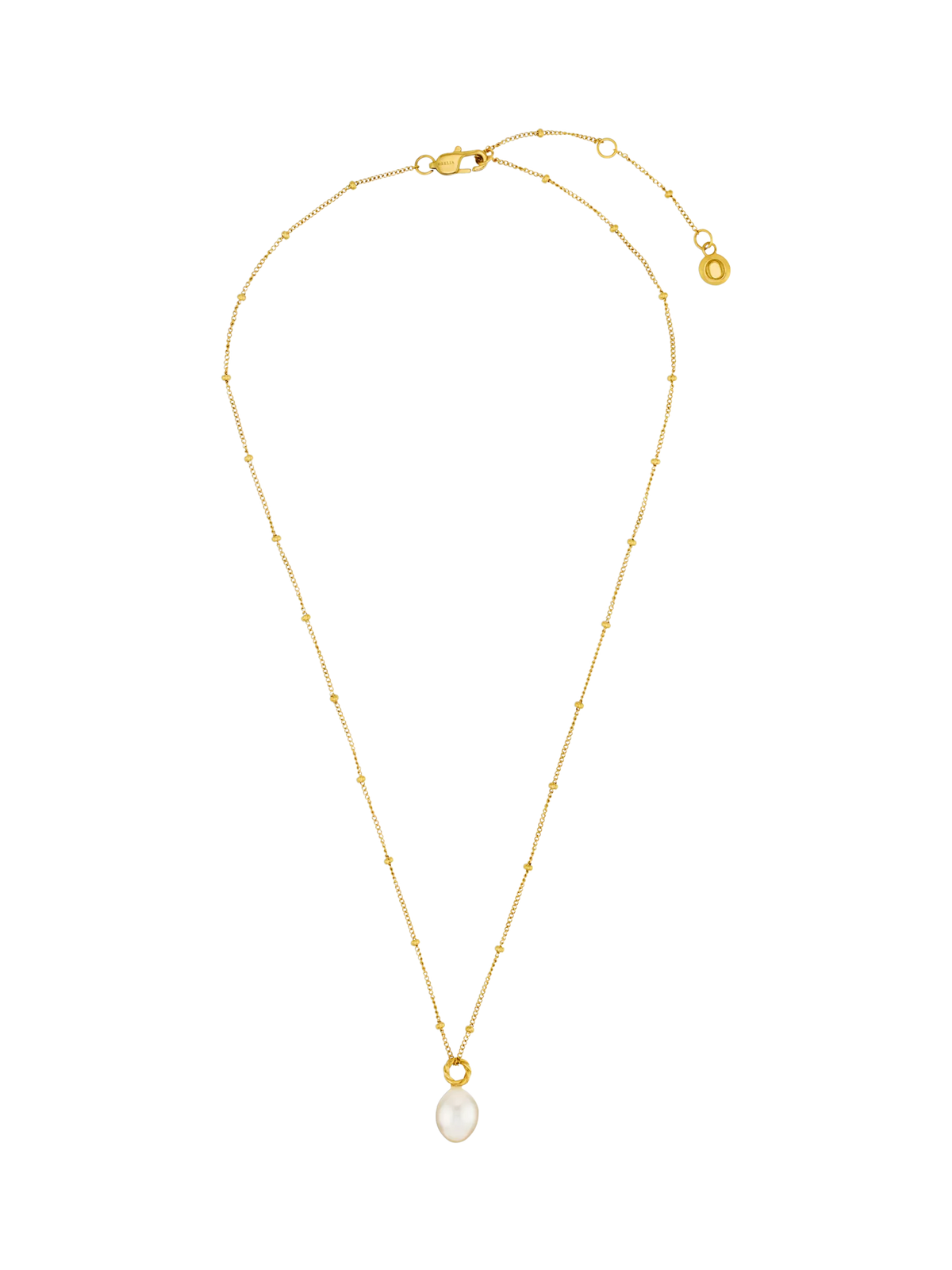 Orelia LUXE freshwater pearl drop pendant necklace pale gold, UK version
