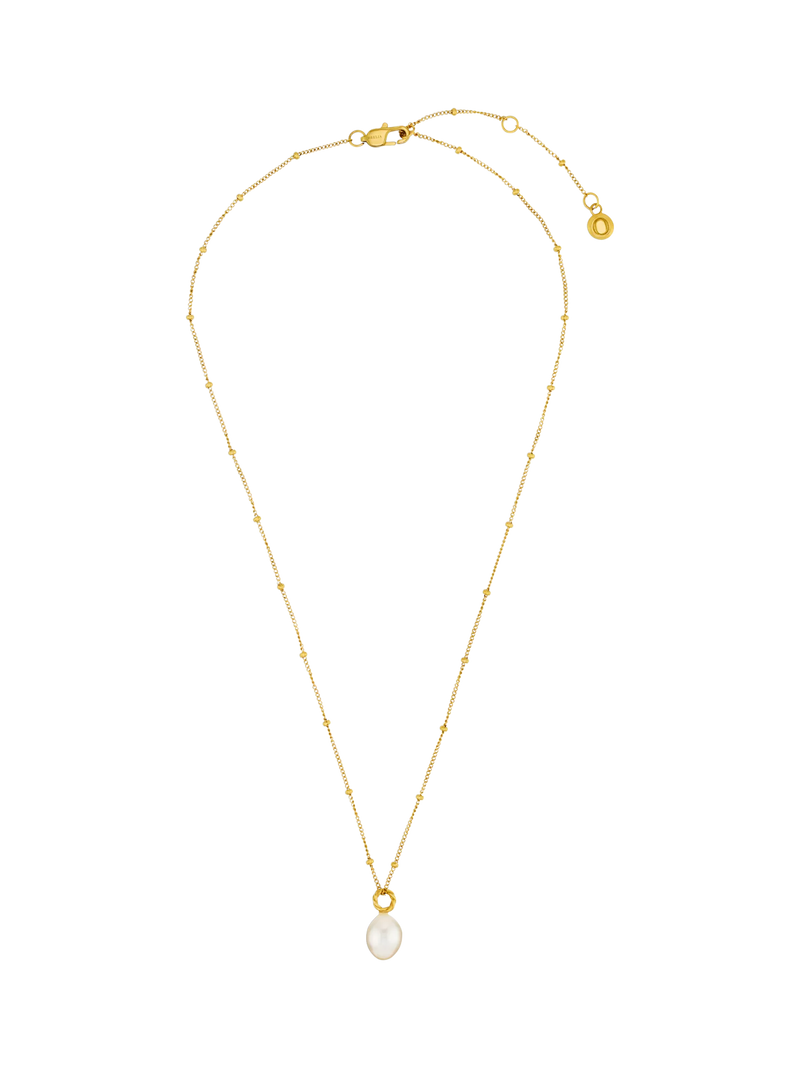 Orelia LUXE freshwater pearl drop pendant necklace pale gold, UK version
