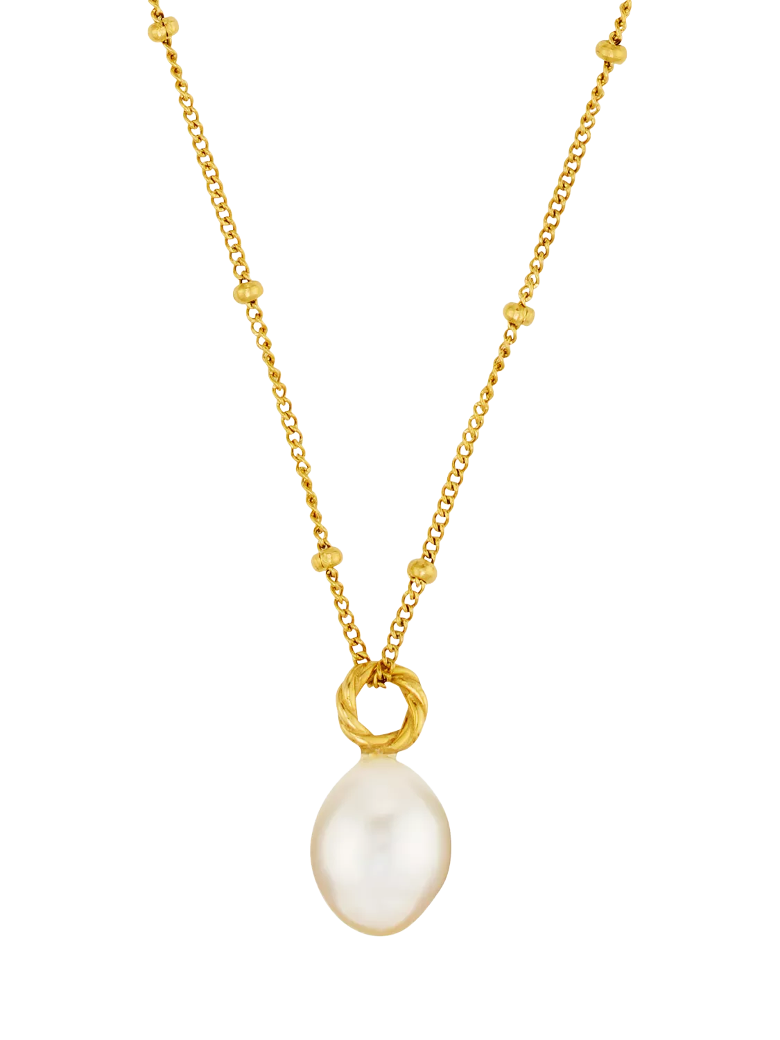 Orelia LUXE freshwater pearl drop pendant necklace pale gold, UK version