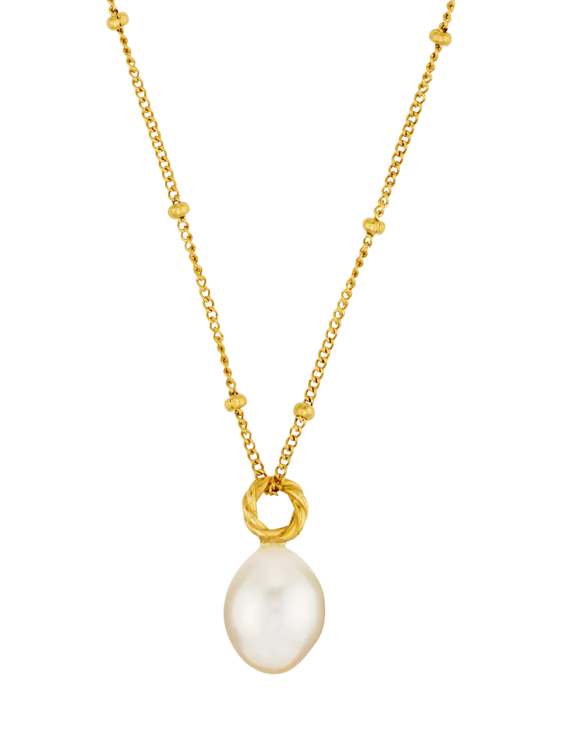 Orelia LUXE freshwater pearl drop pendant necklace pale gold, UK version