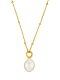 Orelia LUXE freshwater pearl drop pendant necklace pale gold, UK version