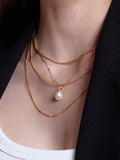 Orelia LUXE freshwater pearl drop pendant necklace pale gold, UK version