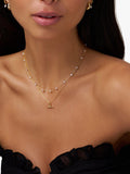Orelia faux pearl station chain necklace pale gold - British product