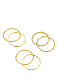 Orelia 6-piece stack ring set in pale gold, UK version