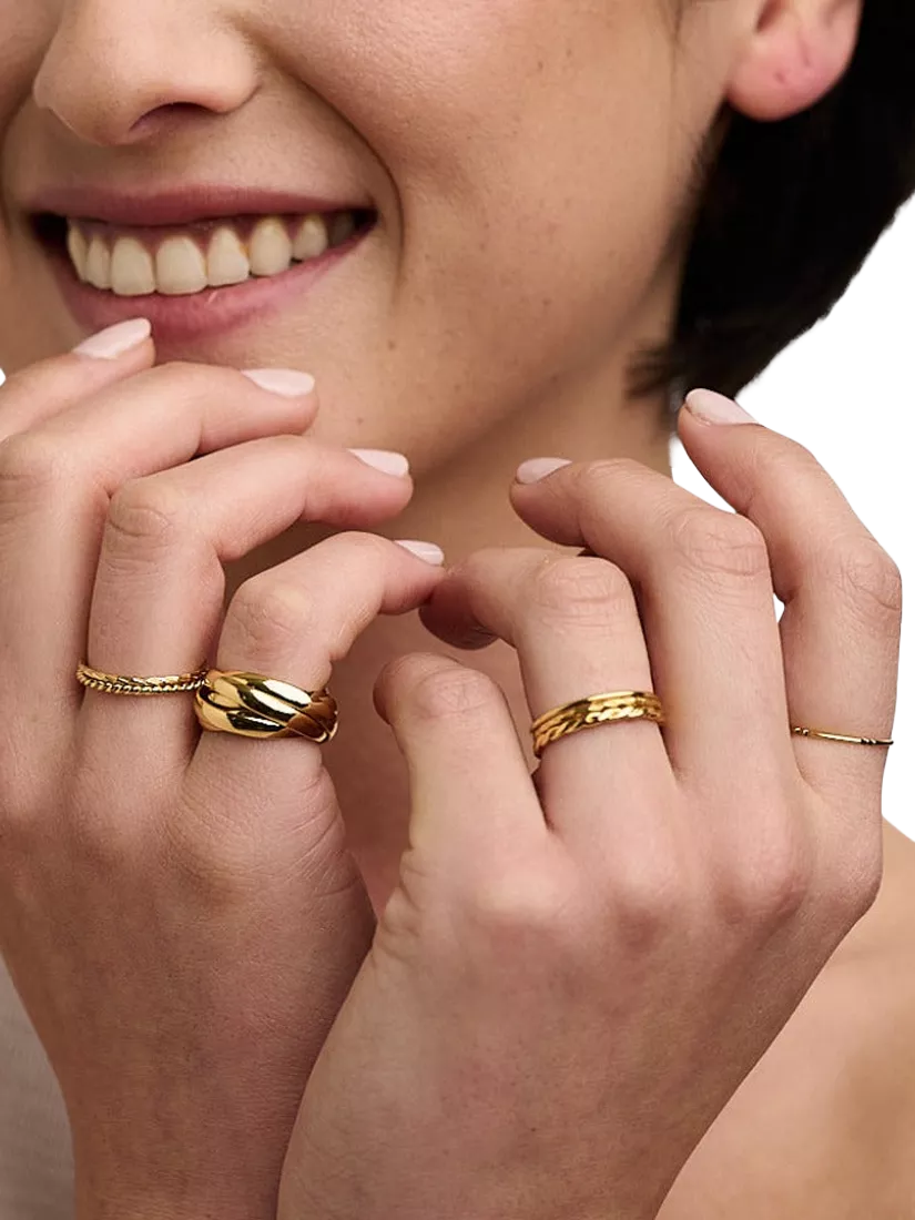 Orelia 6-piece stack ring set in pale gold, UK version