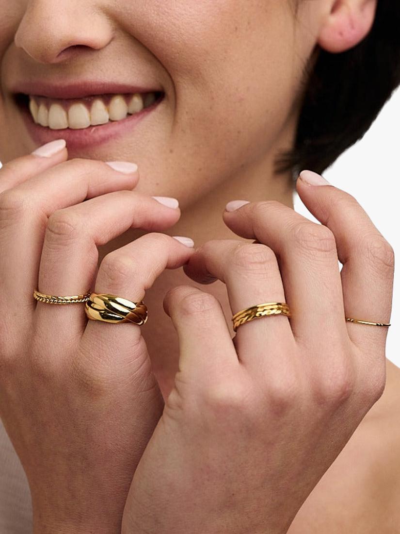Orelia 6-piece stack ring set in pale gold, UK version