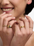 Orelia 6-piece stack ring set in pale gold, UK version