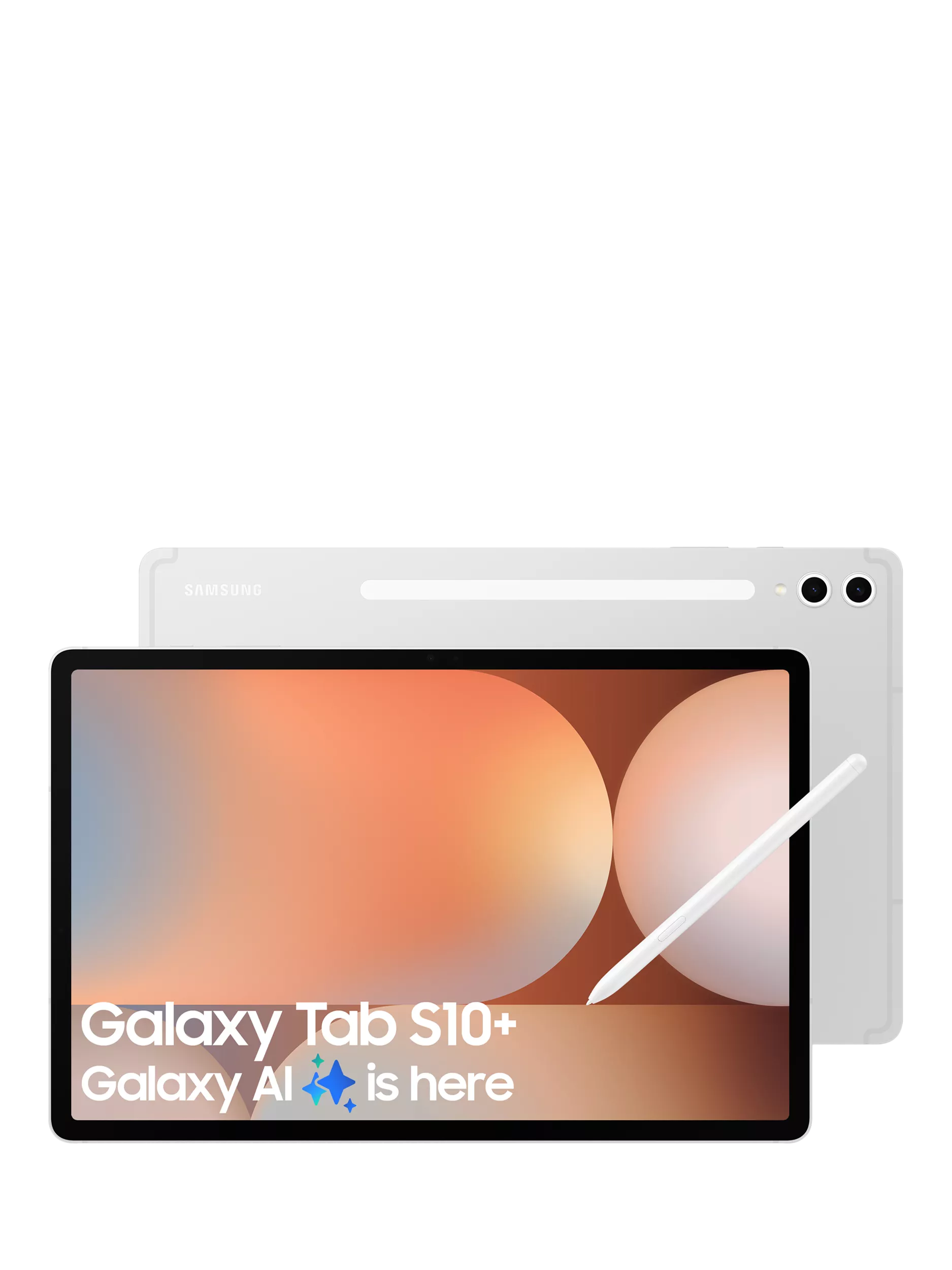 Samsung Galaxy Tab S10+ Tablet with Bluetooth S Pen, Android, 12GB RAM, Galaxy AI, 256GB, Wi-Fi, 12.4", Platinum Silver