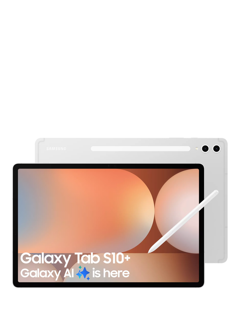 Samsung Galaxy Tab S10+ Tablet with Bluetooth S Pen, Android, 12GB RAM, Galaxy AI, 256GB, Wi-Fi, 12.4", Platinum Silver