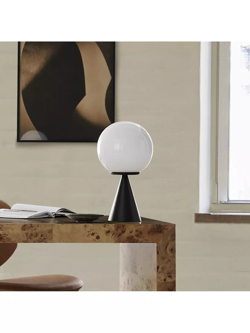 West Elm Ardsley glass globe table lamp black matte (British brand)