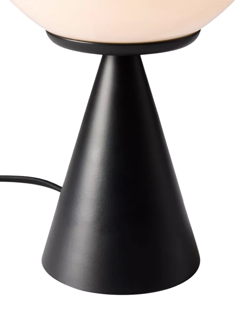 West Elm Ardsley glass globe table lamp black matte (British brand)