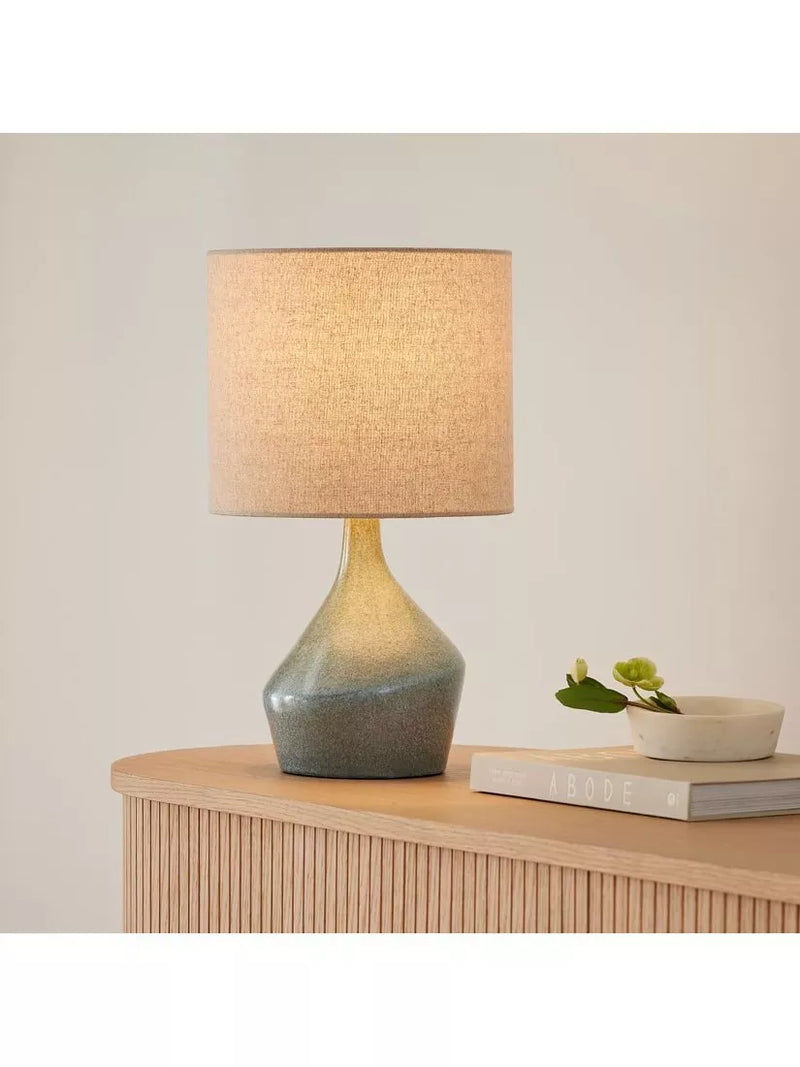 West Elm Asymmetry ceramic table lamp green jade (British brand)