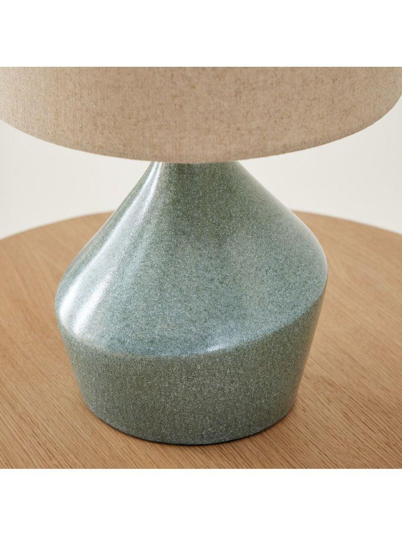 West Elm Asymmetry ceramic table lamp green jade (British brand)