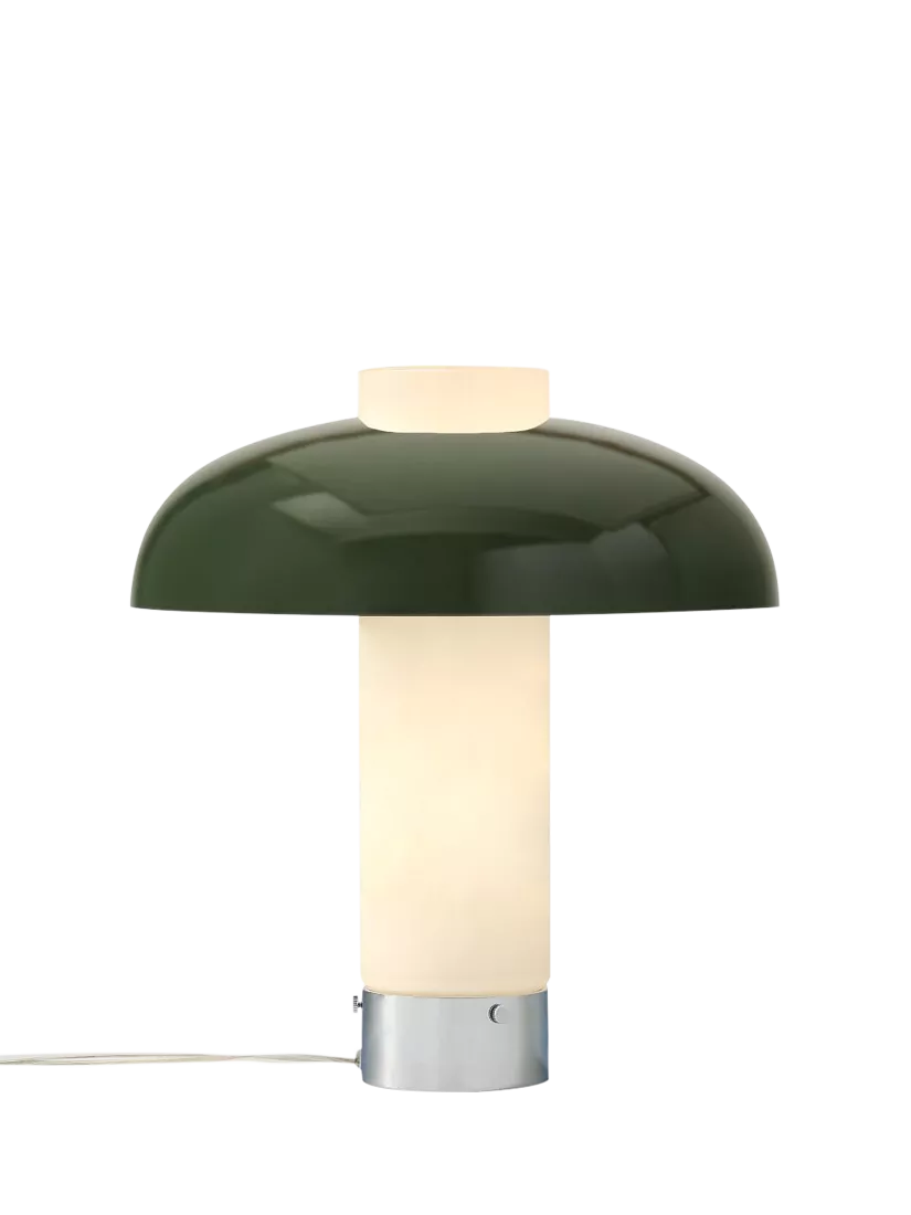 West Elm Cleo Domed Table Lamp in Mid Green, imported from the UK