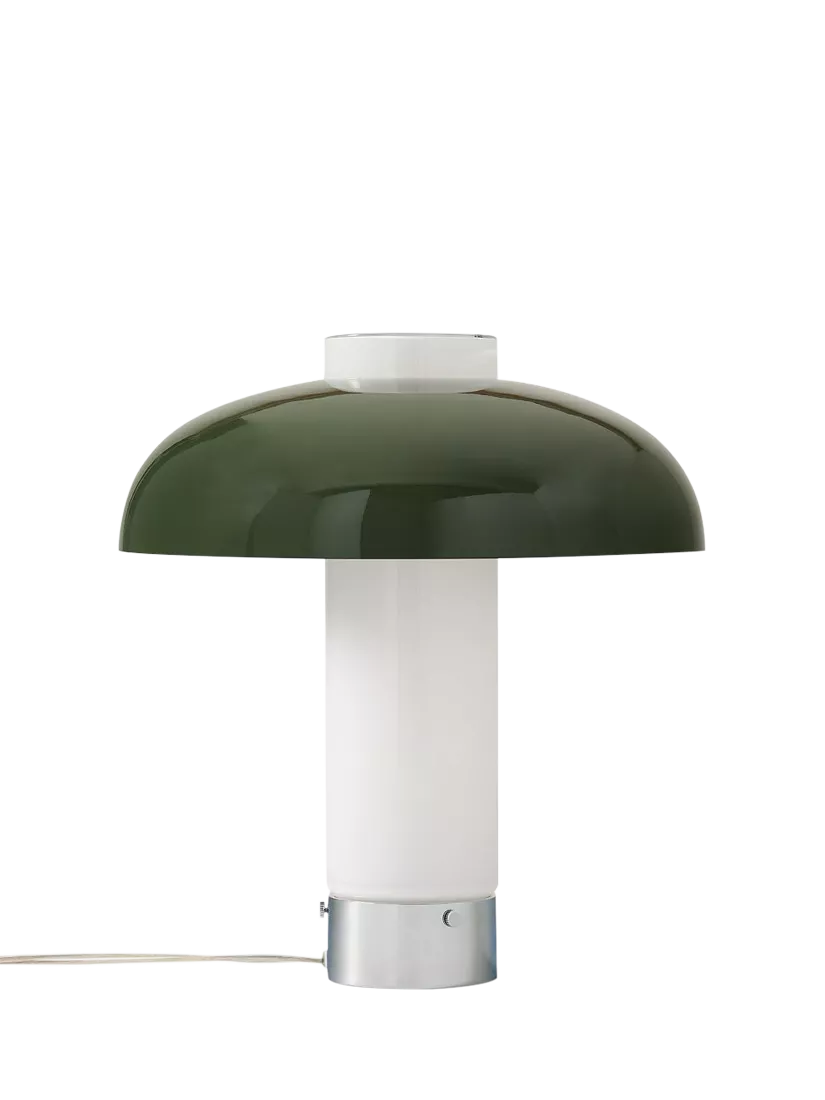 West Elm Cleo Domed Table Lamp in Mid Green, imported from the UK