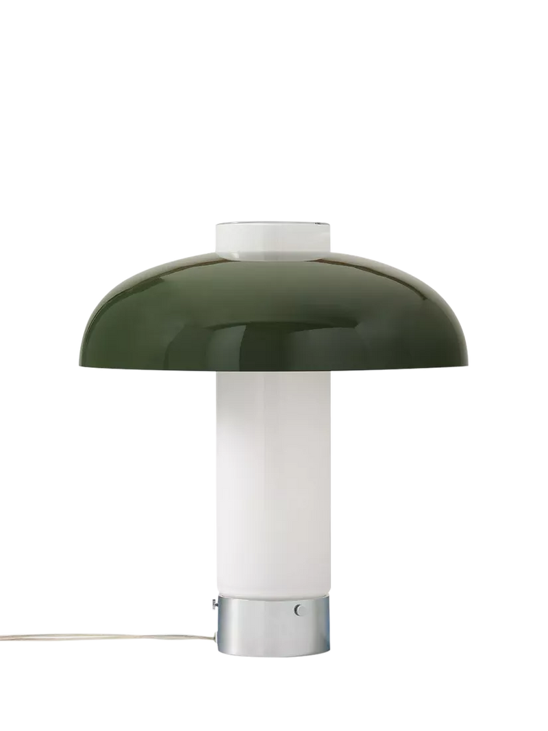 West Elm Cleo Domed Table Lamp in Mid Green, imported from the UK