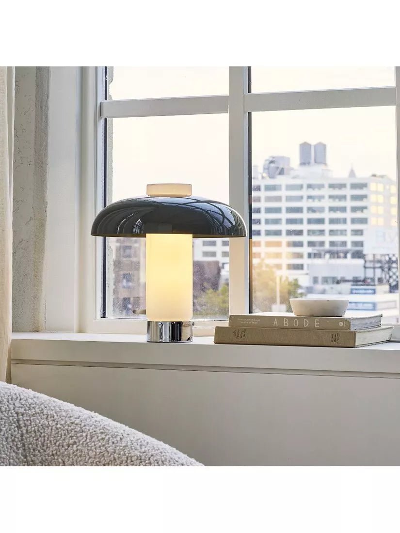 West Elm Cleo Domed Table Lamp in Mid Green, imported from the UK