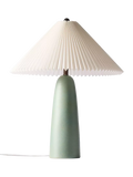 West Elm Louis Pleated Shade Table Lamp mid green, imported from the UK