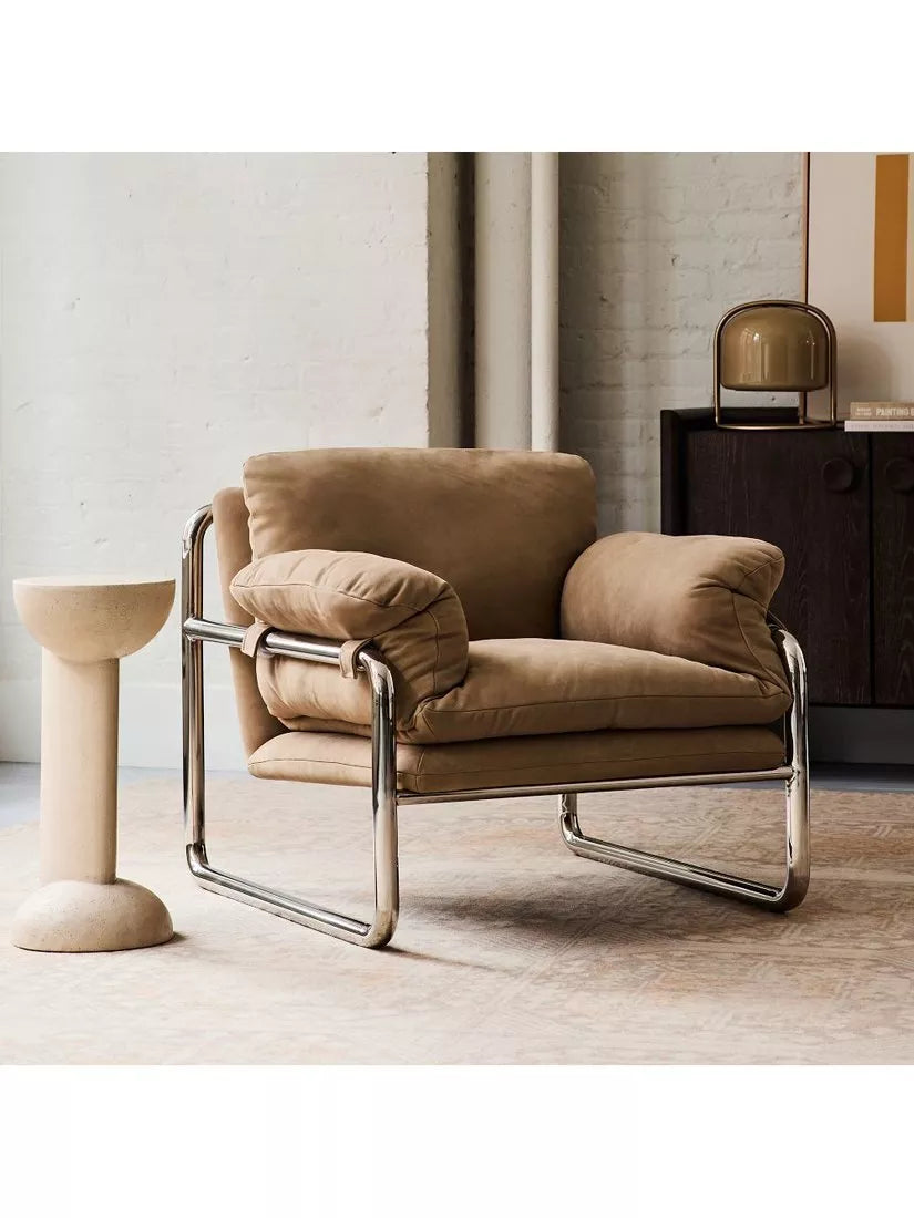 West Elm Remy domed glass table lamp beige (British brand)