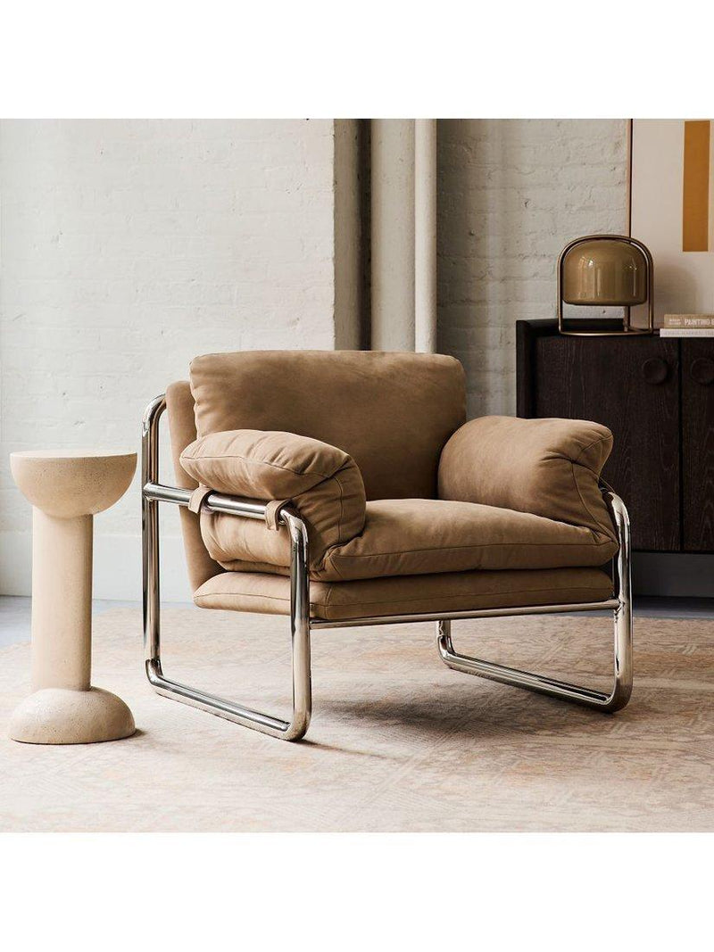 West Elm Remy domed glass table lamp beige (British brand)