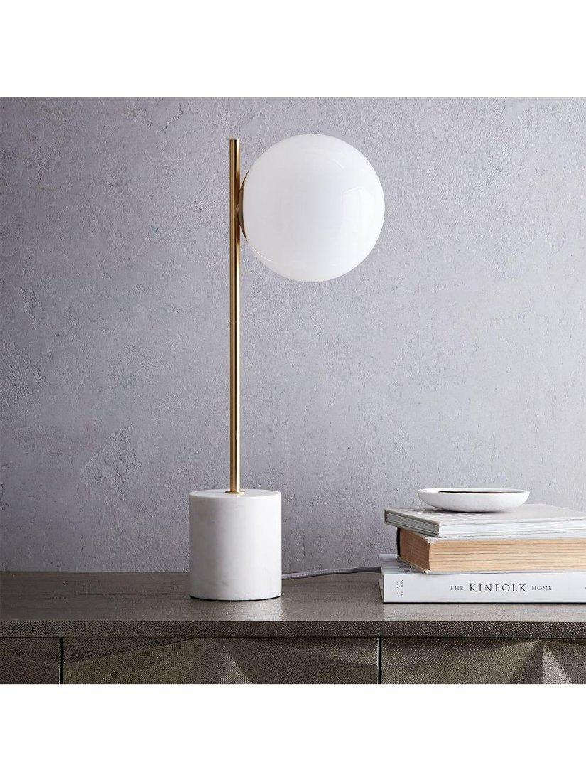 West Elm Sphere Stem table lamp white 56cm (British brand)