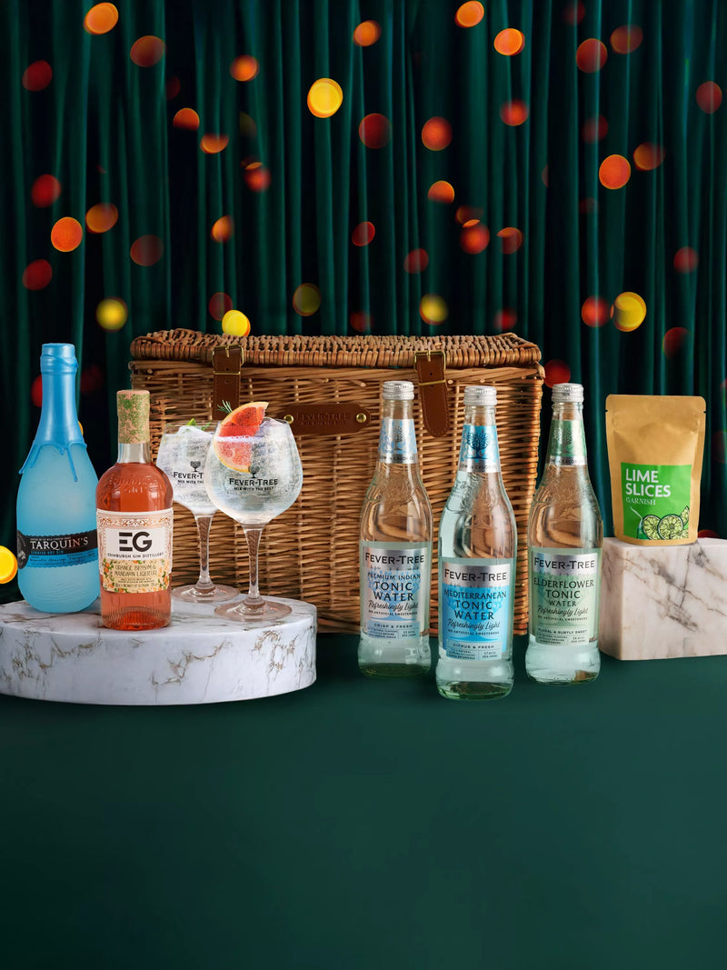 Fever-Tree gin and tonic wicker hamper - British product