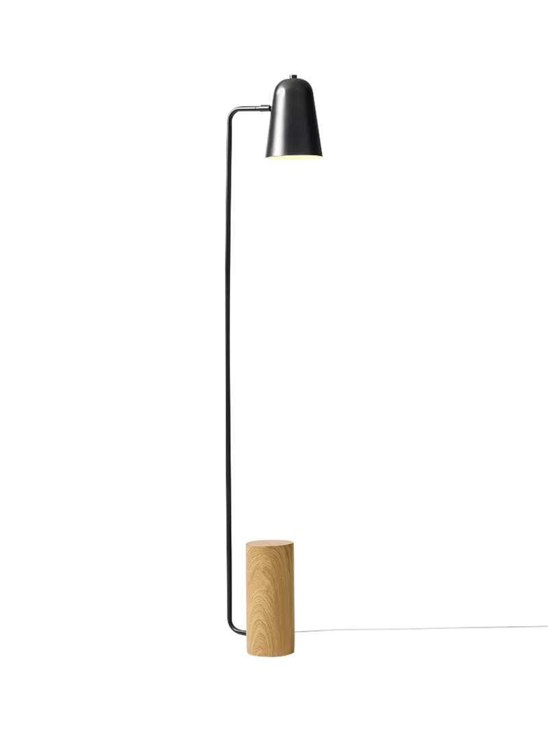 West Elm Liam wood base floor lamp black, UK version