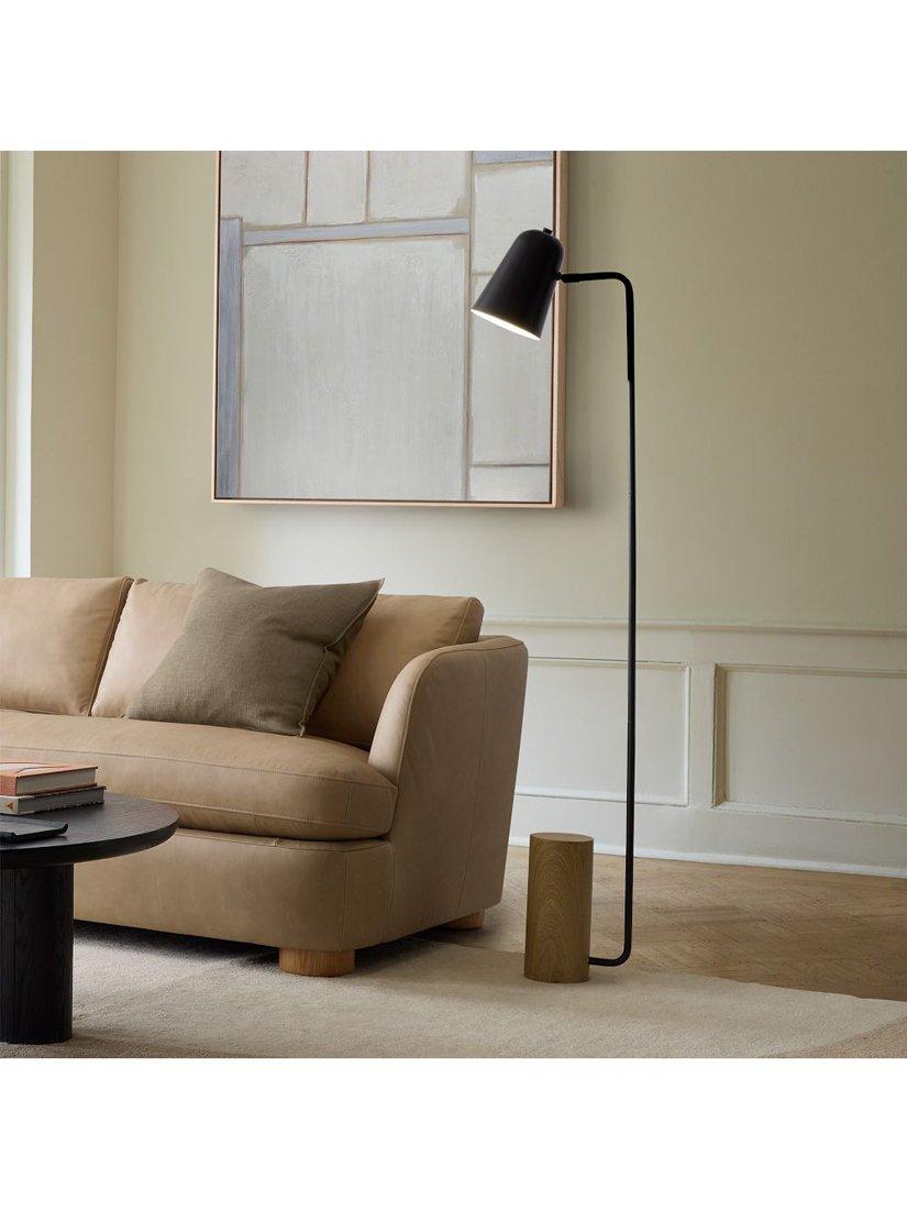 West Elm Liam wood base floor lamp black, UK version
