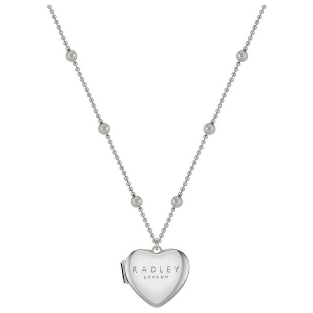 Radley silver-plated bobble chain heart locket necklace - British product