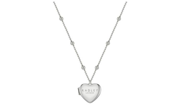 Radley silver-plated bobble chain heart locket necklace - British product