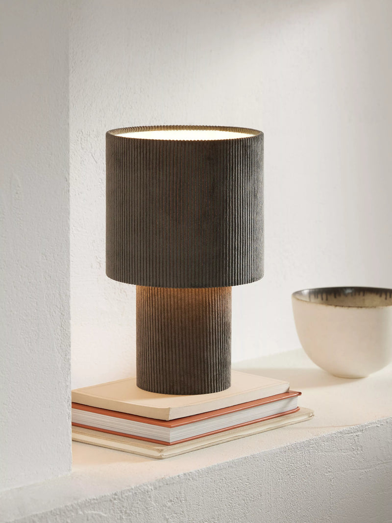 John Lewis Isaac corduroy table lamp medium, imported from the UK