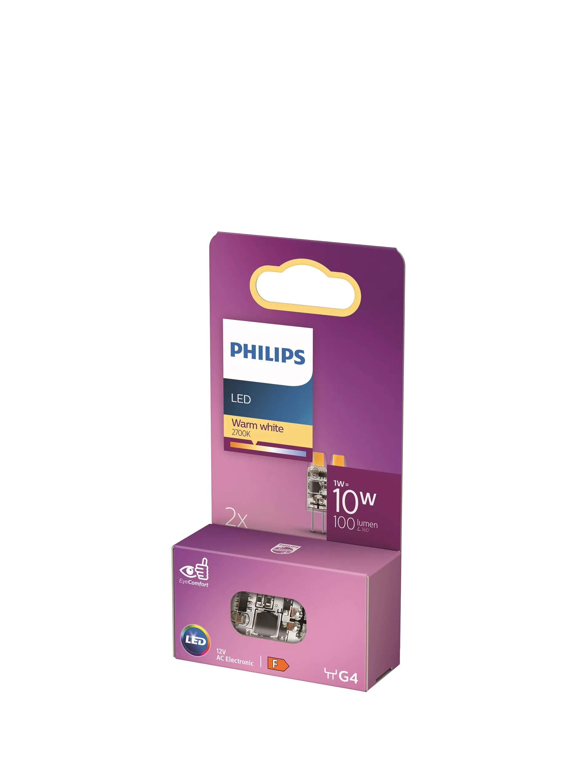 Philips LED capsule bulb 1.2W G4 pack of 2, UK version
