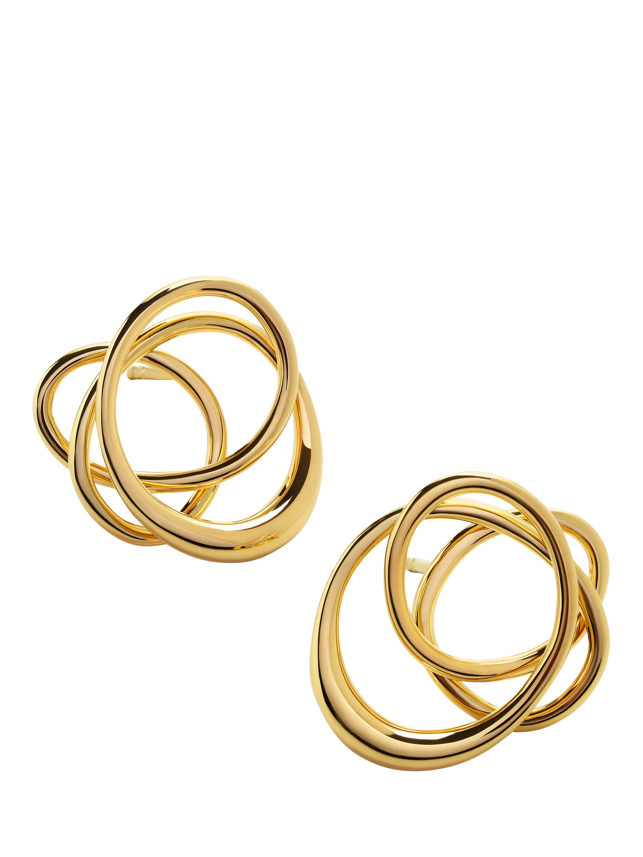 Monica Vinader Nura Wrap stud earrings gold vermeil (British brand)