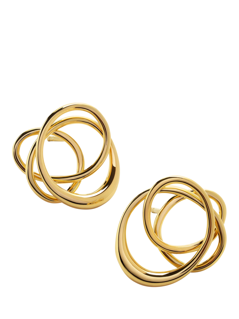 Monica Vinader Nura Wrap stud earrings gold vermeil (British brand)