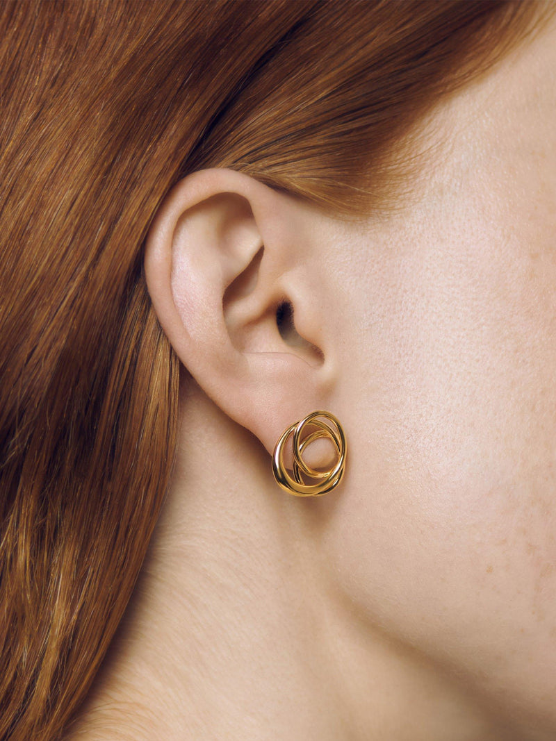 Monica Vinader Nura Wrap stud earrings gold vermeil (British brand)