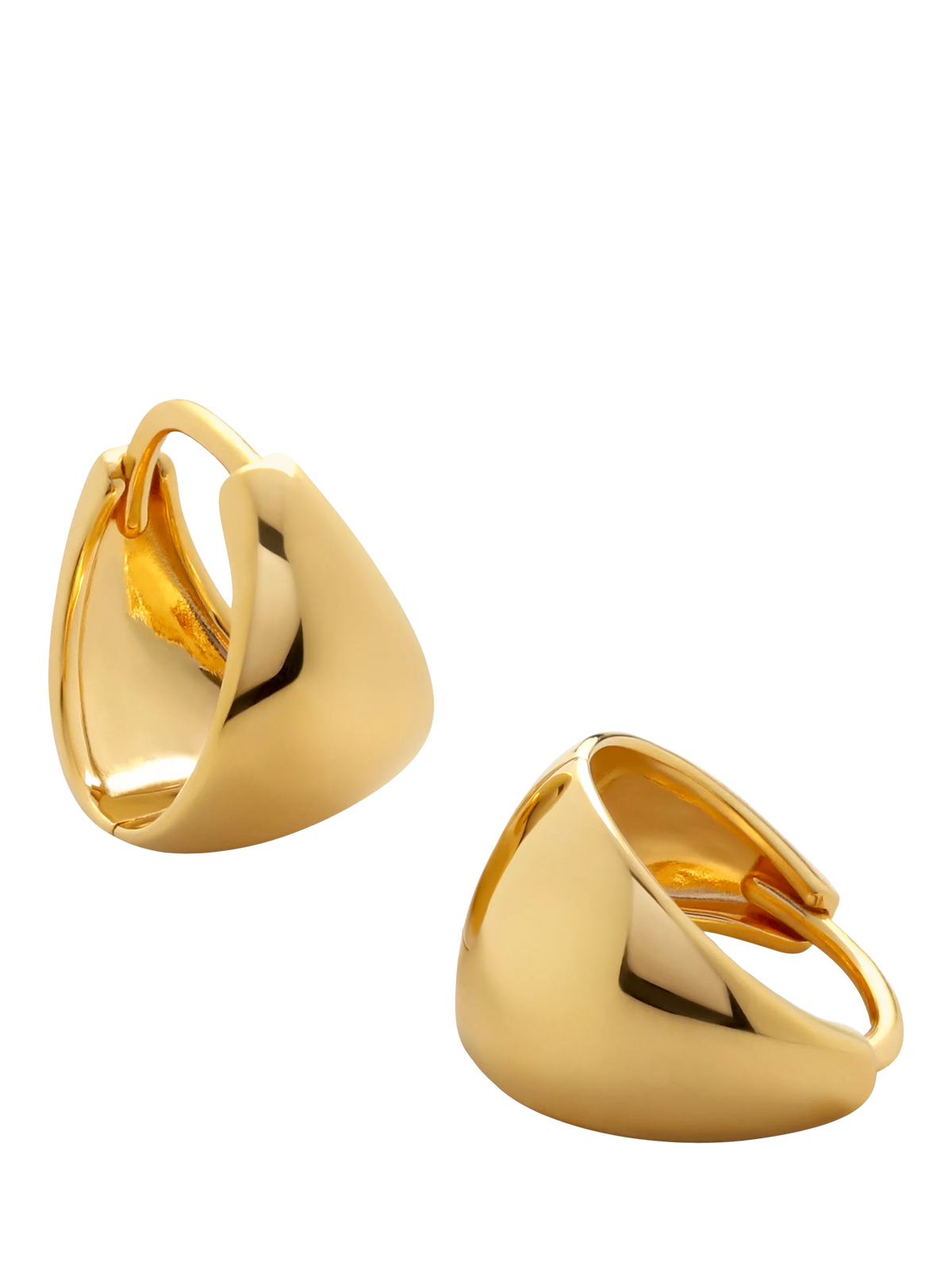 Monica Vinader tapered huggie earrings, imported from the UK