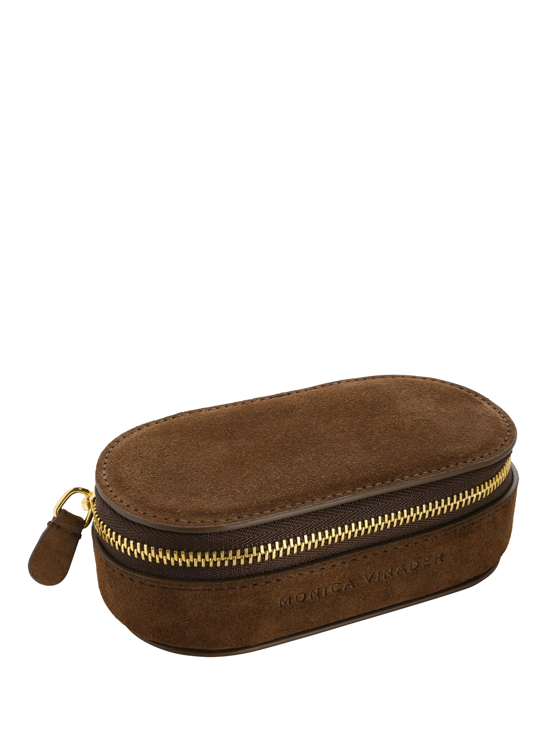 Monica Vinader Mini Suede Jewellery Box, Brown