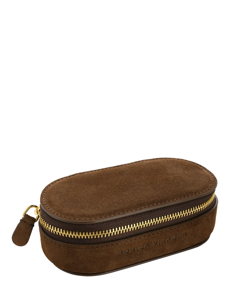 Monica Vinader Mini Suede Jewellery Box, Brown