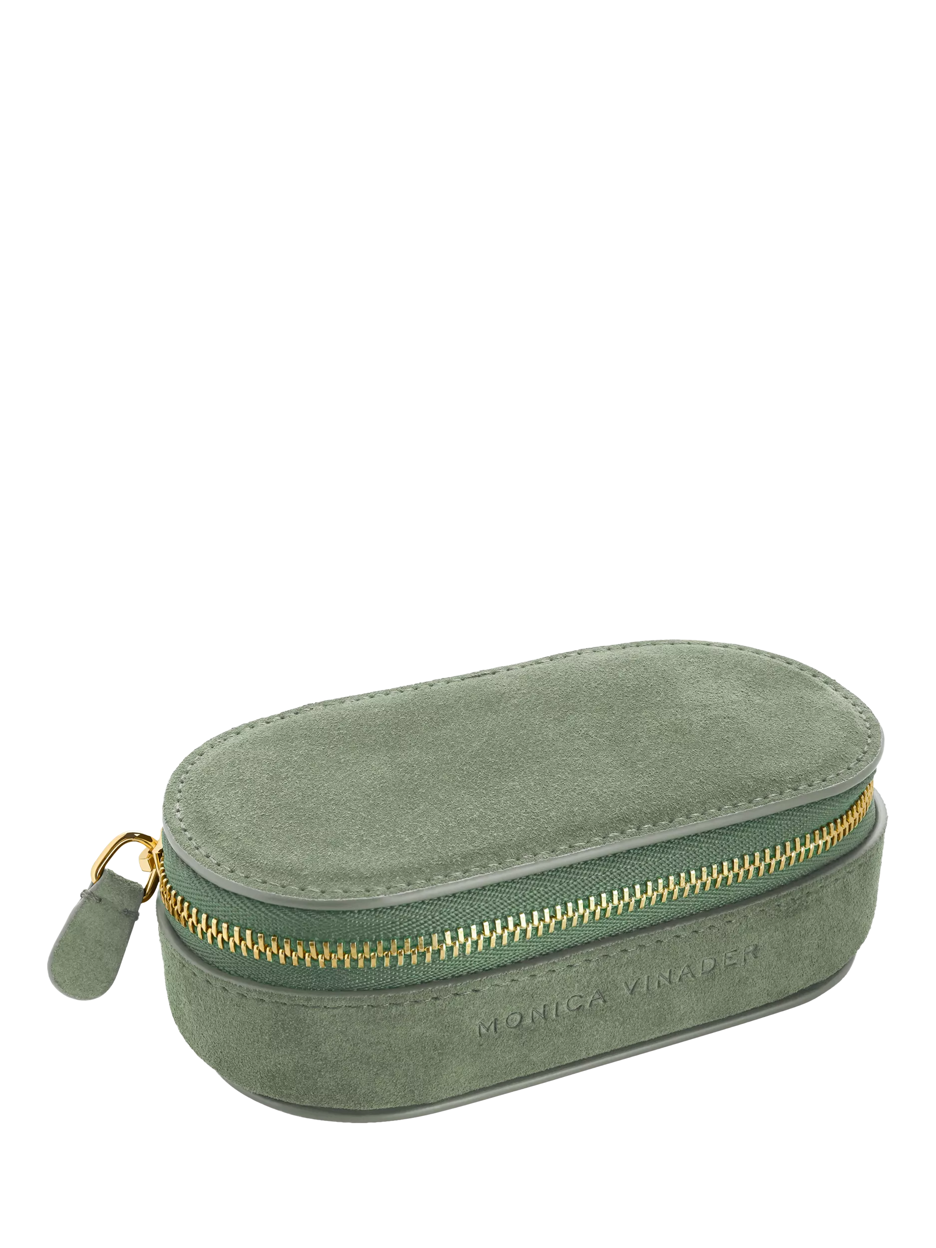 Monica Vinader Mini Suede Jewellery Box, Green