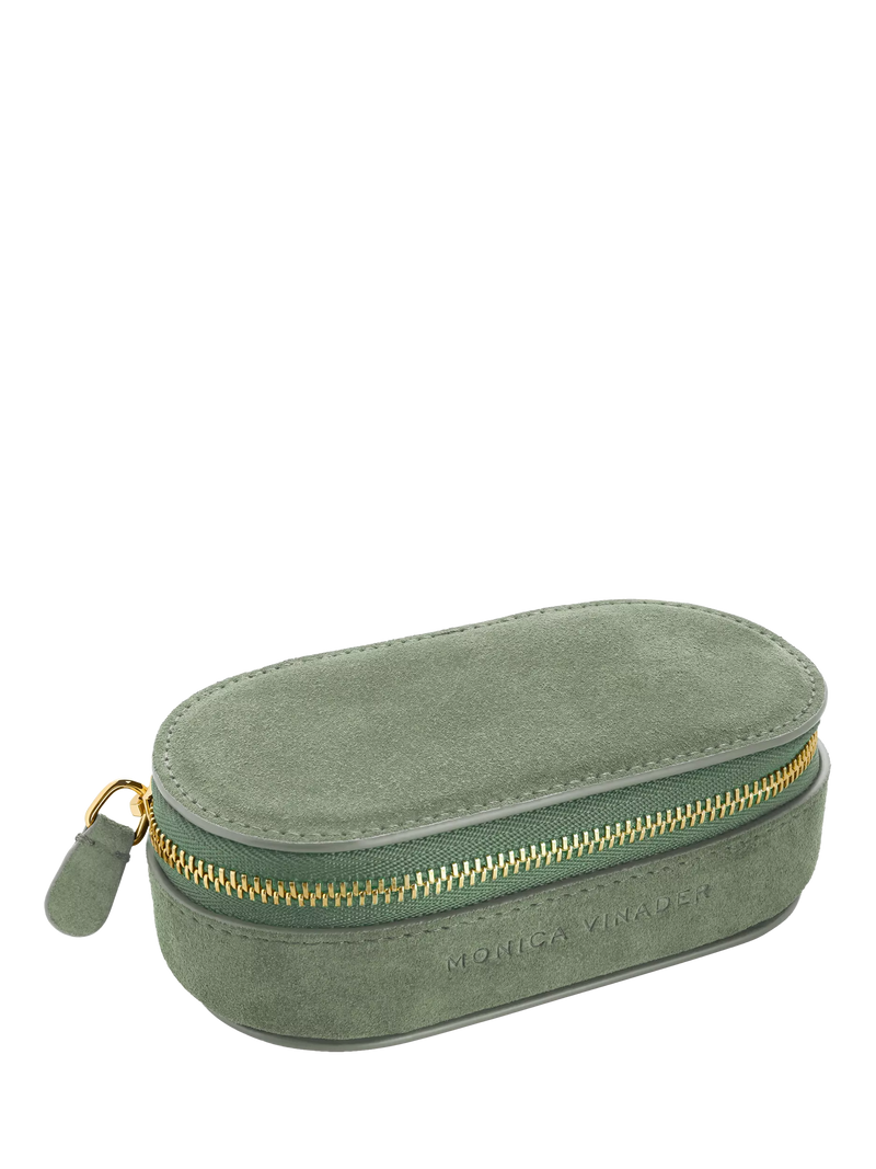 Monica Vinader Mini Suede Jewellery Box, Green