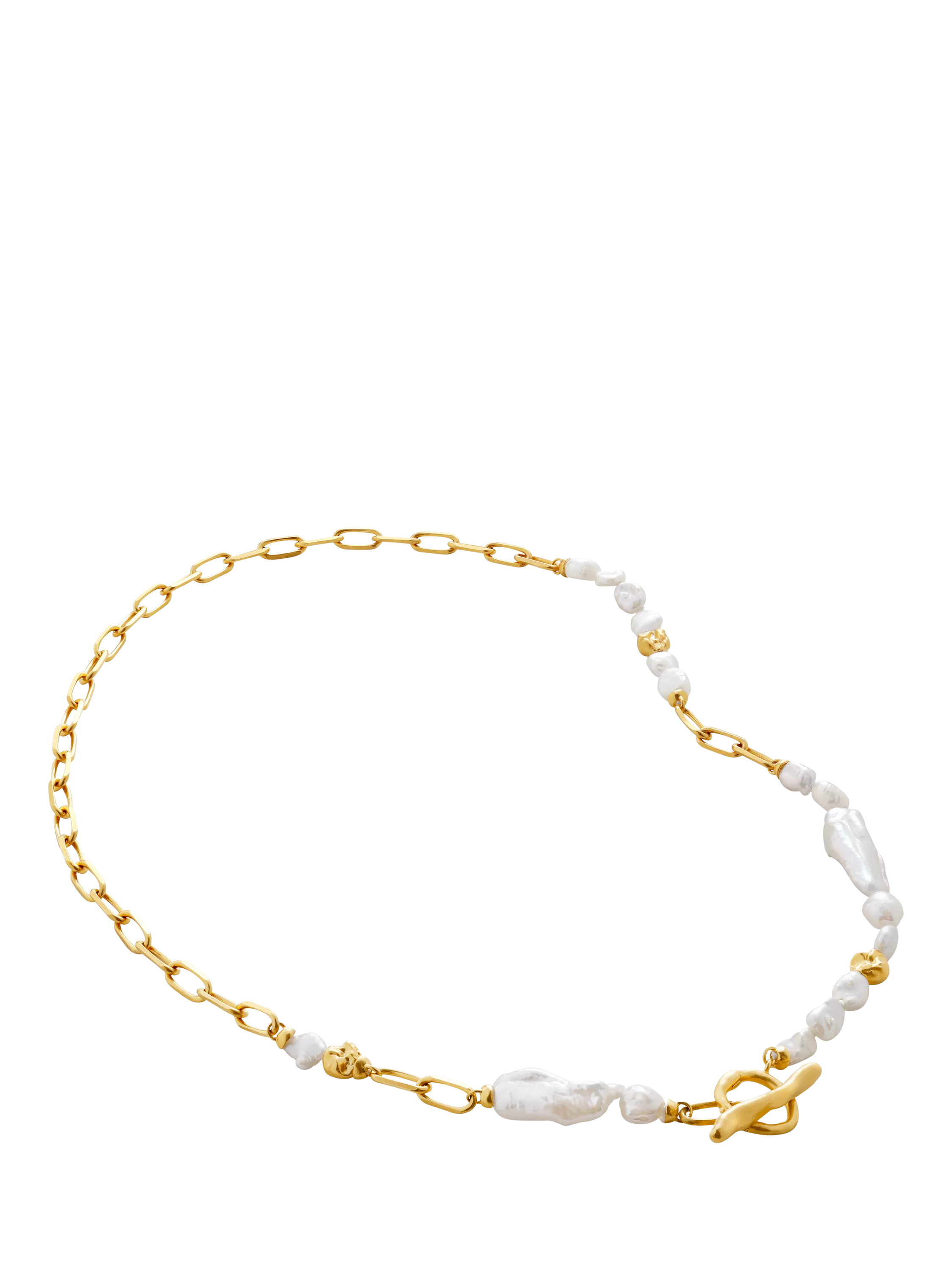 Monica Vinader Keshi pearl necklace in gold vermeil, UK version